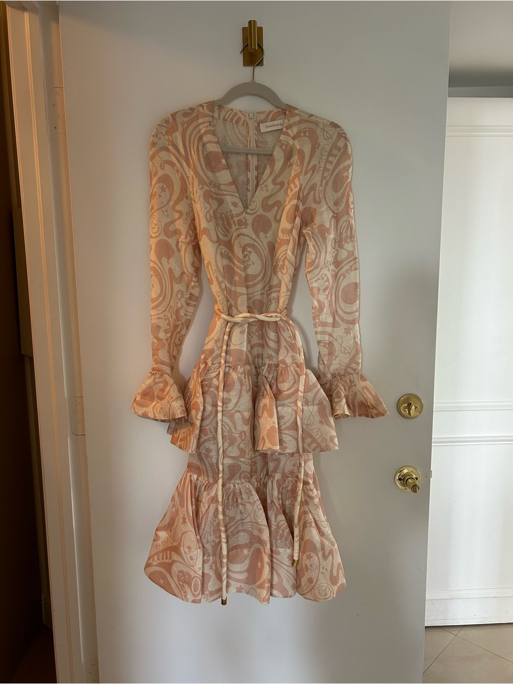 Zimmermann Ruffled Printed Linen And Silk-Blended Maxi Dress - Picture 5 of 7